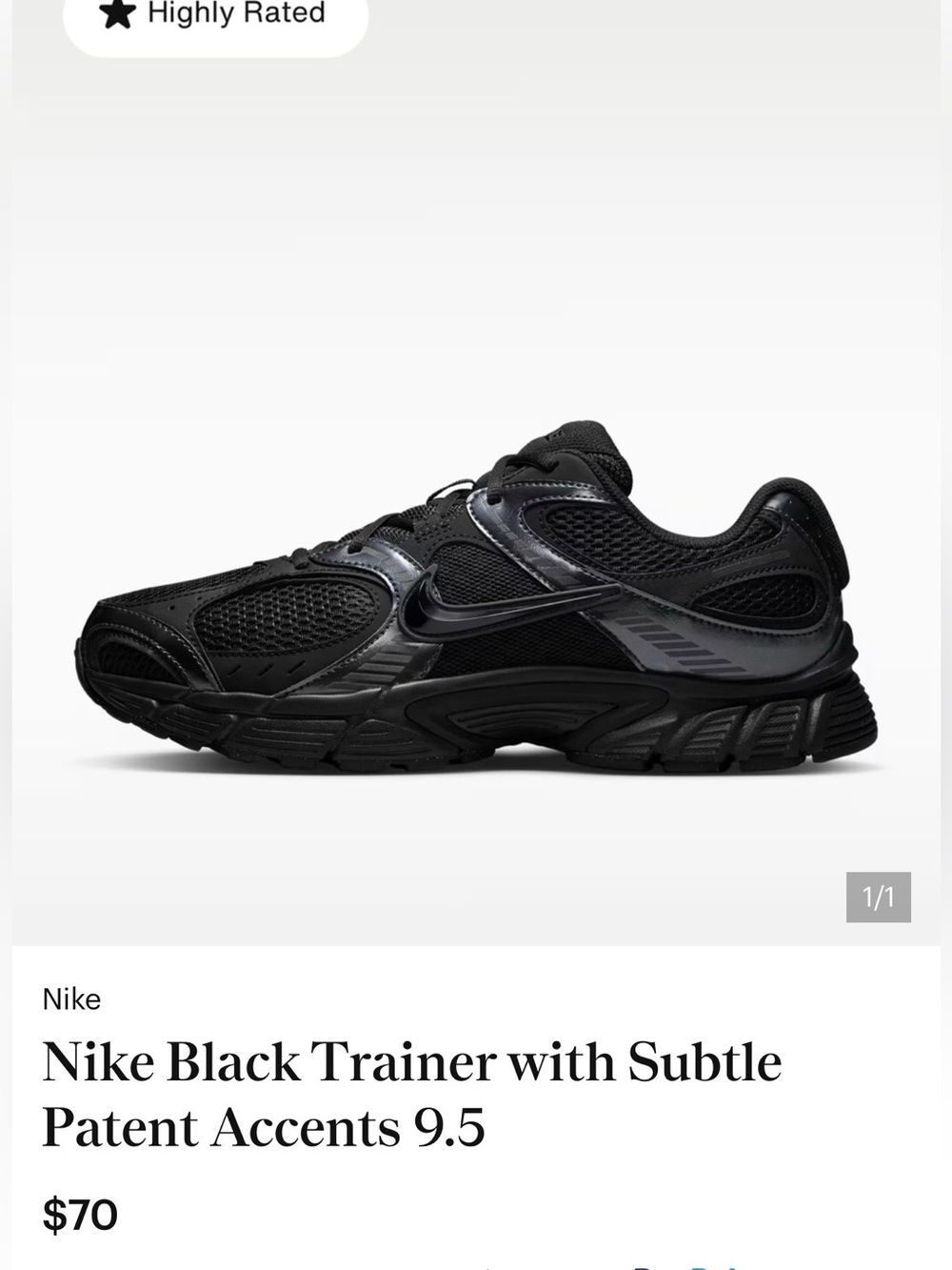 V5RNR  Nike Black Low-Top Trainer Sneaker